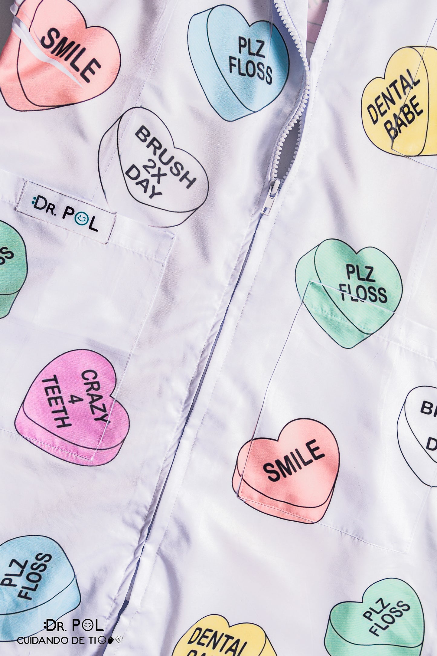 Scrub polo print Dama