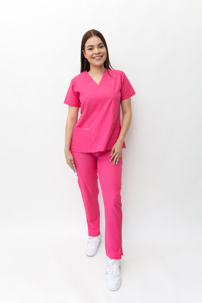M Scrub Liso Cuello V Colores Clásicos